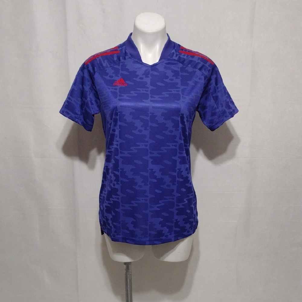 Adidas Condivo 21 Primeblue Soccer Jersey Top Medium AEROREADY Camo Athletic